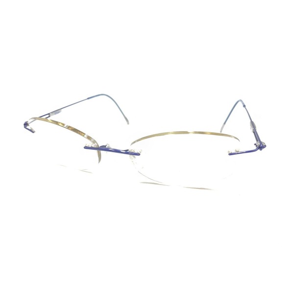 Silhouette 7534 40 6080 Titanium Purple Blue Rimless Eyeglasses Frames 17 140 - Picture 8 of 12